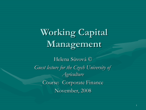 Working Capital Management