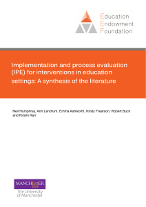 Implementation and process evaluation (IPE)
