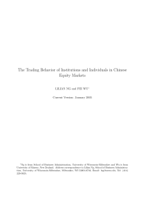 The Trading Behavior of Institutions and Individuals in Chinese