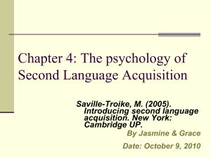 The psychology of second language acquisition