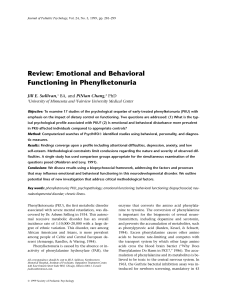 emotional and behavioral functioning in phenylketonuria.