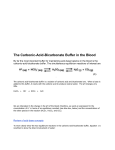 The Carbonic-Acid-Bicarbonate Buffer in the Blood