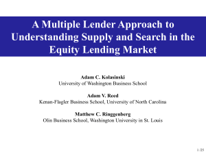 A Multiple Lender Approach to Understanding Supply and Search in