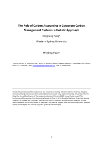 The Role of Carbon Accounting in Corporate