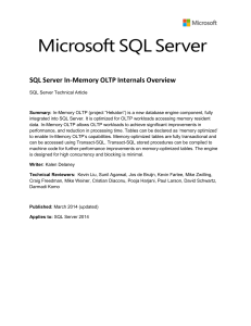 SQL Server 2014 In-Memory OLTP TDM White Paper