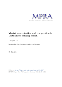 Market concentration and competition in Vietnamese banking sector.