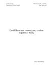 David Hume and contemporary realism in political theory