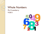 Whole Numbers - Blue Ridge CPP
