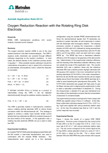 Oxygen Reduction Reaction with the Rotating Ring Disk Electrode