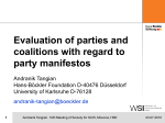 Evaluation of parties and coalitions with regard to party manifestos