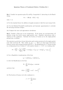 Quantum Theory of Condensed Matter: Problem Set 1 Qu.1