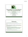 Pharmacognosy at its Finest: Marijuana Strains, Pains, and Potential