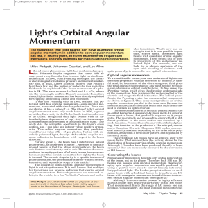 Light`s Orbital Angular Momentum
