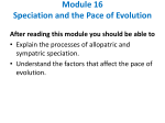Module 16 Speciation and the Pace of Evolution