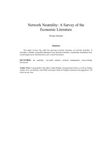 Network Neutrality: A Survey of the Economic Literature