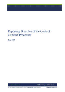 AFMA Reporting Breaches of the Code of Conduct