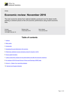 Economic review - Office for National Statistics