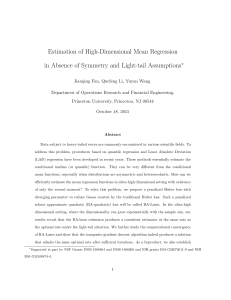 Estimation of High-Dimensional Mean Regression in Absence of