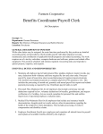 Farmers Cooperative Benefits Coordinator/Payroll Clerk Job