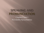 Speaking and pronunciation