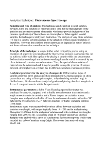 Analytical technique: Fluorescence Spectroscopy