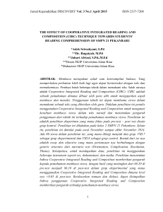 THE EFFECT OF COOPERATIVE INTEGRATED READING AND