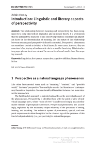 Introduction: Linguistic and literary aspects of perspectivity
