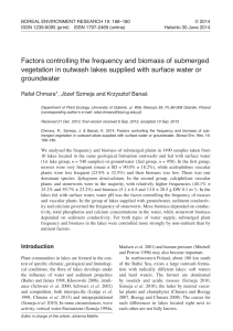 Factors controlling the frequency and biomass of submerged