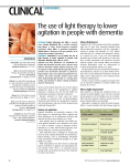 The use of light therapy to lower agitation in people