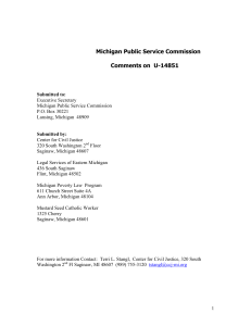 Michigan Public Service Commission Comments on U