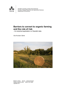Barriers to convert to organic farming and the role of risk