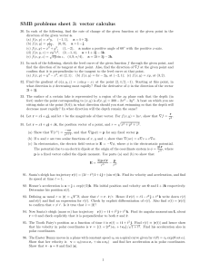 SMB problems sheet 3: vector calculus