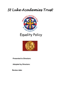 Equality Policy - St Brendan`s Catholic Primary School, Corby