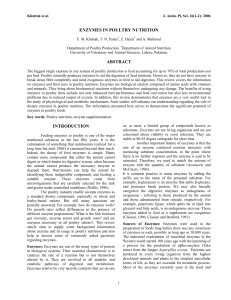 enzymes in poultry nutrition - Journal of Animal and Plant Sciences