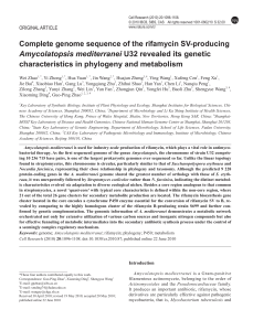 Complete genome sequence of the rifamycin SV