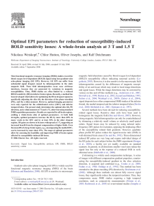 Optimal EPI parameters for reduction of susceptibility