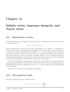 Chapter 12 Infinite series, improper integrals, and Taylor series