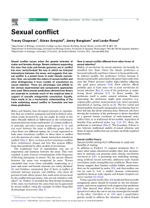 Sexual conflict - Evolutionary Biology
