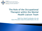 Role of the Occupational Therapist within the mental health liaison