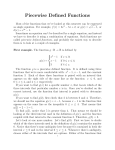 Piecewise Defined Functions