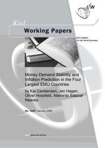 Money Demand Stability and Inflation Prediction in the Four Largest