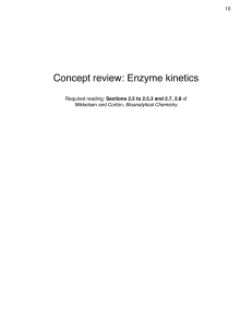 Concept review: Enzyme kinetics