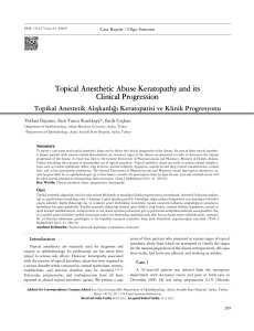 Topical Anesthetic Abuse Keratopathy and its Clinical Progression