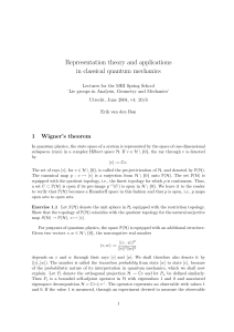 Representation theory and applications in classical quantum