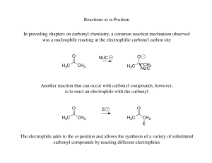Reactions at α-Position In preceding chapters on carbonyl chemistry