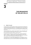 THE BEHAVIOUR OF SOLAR CELLS