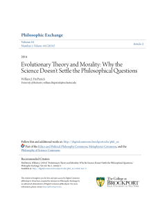 Evolutionary Theory and Morality: Why the Science Doesn`t Settle