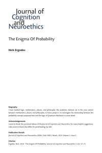 The Enigma Of Probability - Center for Cognition and Neuroethics