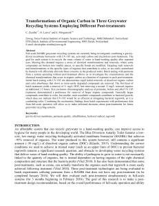 Transformations of Organic Carbon in Three Greywater Recycling