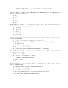 Old Physics GRE Problems Based on content from Chapter 2 of your